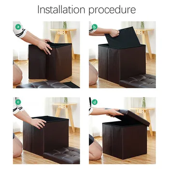 Сгъваема табуретка-кутия за съхранение на столче на седалката на стол домашен стол, пейка за краката на пейката за съхранение на домашна колекция бижута спестите място