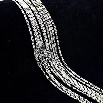 Продажбите на едро 10 бр. дамска мода бижута сребро 925 цвят плосък верига огърлица с Омар обков 16