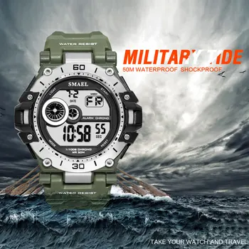 Мъжки спортни часовници Men Waterproof SMAEL Digital Watch Chrongraph LED Watch Digital Alarm Clock 1548 Sport Male Clock часовник