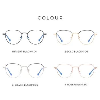 EYEOOMU Polygon Против Blue Light Metal Glasses For Women Vintage Style Brand Design оптични UV очила, Компютърни игри, очила