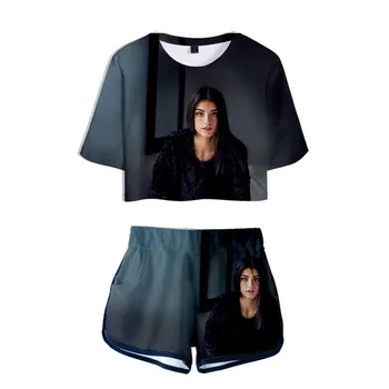 The Hype House 3D Pop къси панталони и тениски на Andrzej D ' Amelio Women Two Piece Sets Cool Print Addison hotel Rae Crop Top Clothes