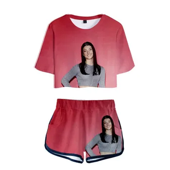 The Hype House 3D Pop къси панталони и тениски на Andrzej D ' Amelio Women Two Piece Sets Cool Print Addison hotel Rae Crop Top Clothes