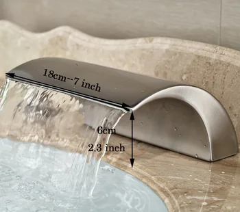 Луксозен комплект за монтиране на водопад Widepsread Римска баня кран една дръжка 3 бр. смесител вана с ръчен душ