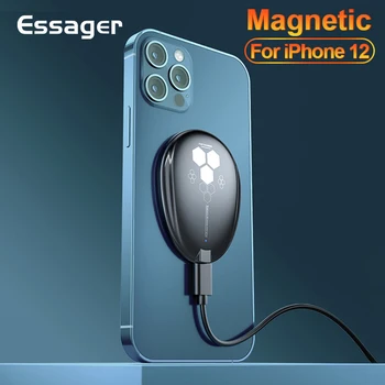 Essager 15W Qi магнитно безжично зарядно за iPhone 12 Mini 11 Pro Max Fast Wireless Charging Induction Pad за iPhone X XR XS