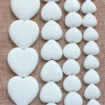 18мм,20-35mm гладки бели порцеланови Агата форма на сърце мъниста свободни мъниста 15