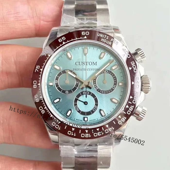 Луксозна марка автоматични механични мъжки часовник военни бели керамични сапфировые каишка от неръждаема стомана, дата водоустойчив мъжки часовник