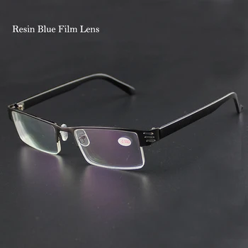 Половината метална рамка, Сини филм ультралегкие недалновидни очила смола късогледство опаковка унисекс късогледство късогледство плоско огледало -1.5 2.5