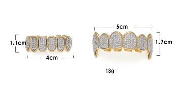 TBTK зубоврачебные Решетки проправи красиви дрънкулката циркониевый камък злато/сребро цвят скоби на зъбите бижута луксозна мода човек бижута унисекс