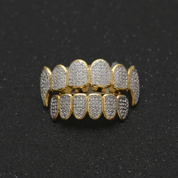 TBTK зубоврачебные Решетки проправи красиви дрънкулката циркониевый камък злато/сребро цвят скоби на зъбите бижута луксозна мода човек бижута унисекс