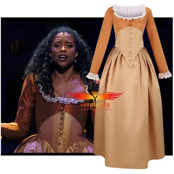 Аниме музикален рок-опера Хамилтън Анджелика Хамилтън cosplay костюм 3 тип рокля на булката хакове Бала рокля за жените Хелоуин