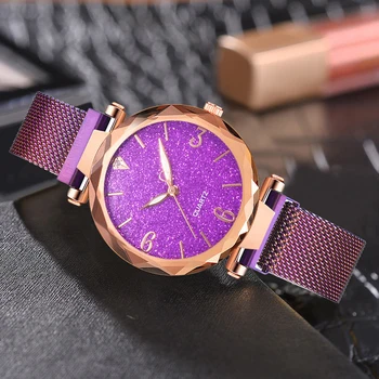 Rose gold дамски часовници 2021 Най-добрата марка на луксозни магнитно звездното небе Дама ръчен часовник окото дамски часовници за совалка relogio feminino