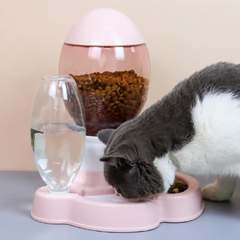 Пет Bowl Fountain Automatic Water Food Устройство Dispenser Контейнер за котки, кучета пиене на храна