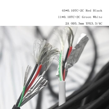 10-метров 4-проводный бял / черен кабел за пренос на данни с екран / USB Audio BNC Vedio / DIY plug the power for Phone / tablet charging Wire