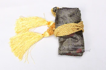 Японски самурайски меч Коприна чанта дълбок сив цвят бродирани старинни букви, за да katana / вакидзаси съвсем нова доставка