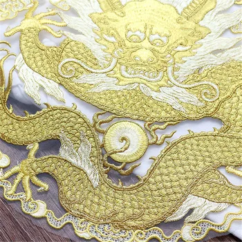 Цветен кръг Златен Дракон бродирана кръпка шиене на дрехи апликация лепенки за Мода Рокли Vintage Dress аксесоар