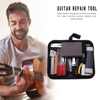 Професионален набор от инструменти за ремонт на китари ремонт на техническо обслужване на набор от инструменти за ремонт на китари набор от инструменти за китара с шлифовальным чанта