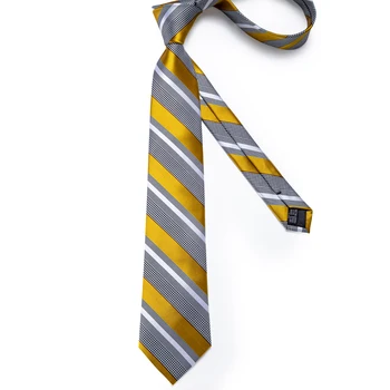 Сватба мъжете вратовръзка жълто бели райета дизайн на облекло вратовръзка за мъжете Бизнес парти на 8 см Dropshipping Dibangu младоженеца вратовръзка Крават MJ-7338