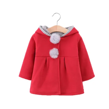 Дете момичетата яке колекция 2019 нов сладък заек с качулка палто момичета дрехи върховете Детски връхни дрехи и палта Заек ухото палто