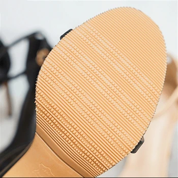 KATELVADI лято Гладиаторски сандали за жени 10 см високи токчета изкуствена кожа черни дамски сандали секси дамски обувки до-331