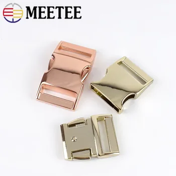 Meetee 2 елемента метална извита странична выпускная обтегач за 25 мм на предпазния колан раница, чанта багаж куката на ключалката на колана САМ аксесоари AP518