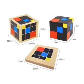 Монтесори математически материали Монтесори Триномиальный куб дошкольные образователни образователни играчки за деца Juguetes Brinquedos MG1964H