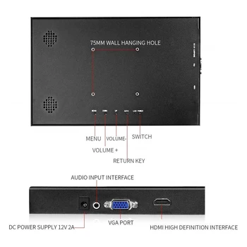 11.6-инчов лаптоп преносим монитор IPS HD с интерфейс VGA, HDMI подходящ за монитор на лаптоп Raspberry Pi PS5
