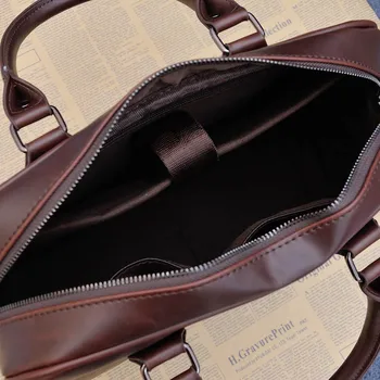 2020 Марка на бизнес мъжки портфейл чанти Crazy Horse изкуствена кожа чанта за лаптоп всекидневният човек цип чанта за рамо винтидж чанта