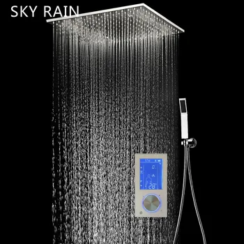 Нов дизайн на интелигентни Термостатичен дигитален екран, тъчпад спрей СПА дъжд накрайник за душ с ръчен душ