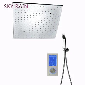 Нов дизайн на интелигентни Термостатичен дигитален екран, тъчпад спрей СПА дъжд накрайник за душ с ръчен душ