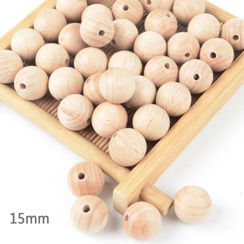 30 бр. дървени мъниста 12/15 / 20 мм натурален цвят на екологични дървени мъниста САМ изработка на бижута, детски играчки, дървени мъниста бижута на едро