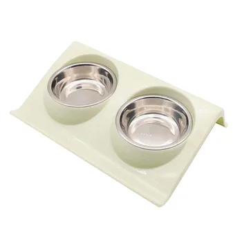 Купички за домашни любимци от неръждаема стомана нескользящие купички за хранене на кучета и котки Z Shape Pet Feeding Tools E2S