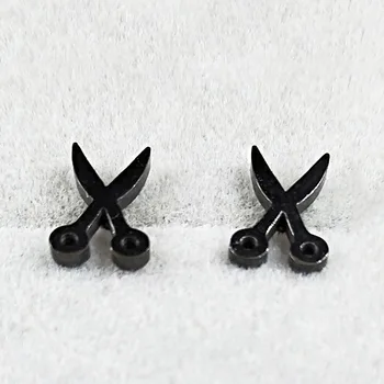 2021 мода и малки обеци комплект за мъже черен цвят ножици от неръждаема стомана, обеци, бижута, pendientes hombre E612794