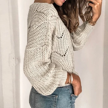 2020 женски пуловер дамска мода Секси бонбон цвят пуловер връхни дрехи, пуловери плета вълнен пуловер Дамски дрехи