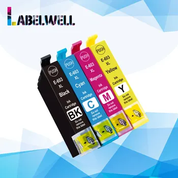 Labelwell касета с мастило съвместима T603XL 603XL 603 xl с чип, съвместими за Epson WF-2810 WF-2830 WF-2850 XP-2100 XP-2105
