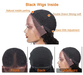 Боровинки на косата ломбер естествена вълна перука T1B / 27 цвят дълбока част от дантела перука Реми бразилски човешки косъм перуки за жени, черни корени