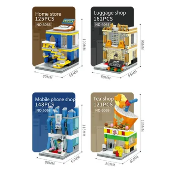 3D модел Single Mini City Street Series пица, сладолед магазин за детски играчки магазин за строителни блокове на детски образователни играчки