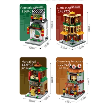 3D модел Single Mini City Street Series пица, сладолед магазин за детски играчки магазин за строителни блокове на детски образователни играчки