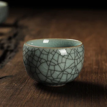 Китайски селадон чаша чай 1бр многоцветни пукнатини ефект на ръчно изработени порцеланови Кунг-Фу керамични чаши Кунг-Фу чай и