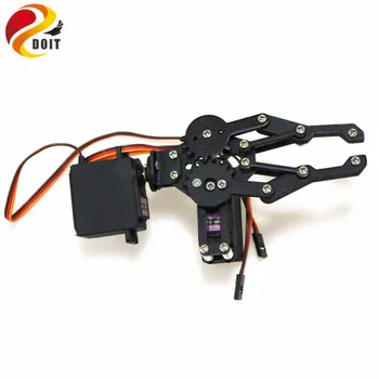 Черен 2 DOF роботизирана механична ръка за улавяне се стяга комплект за робот MG996R САМ RC Toy Parts