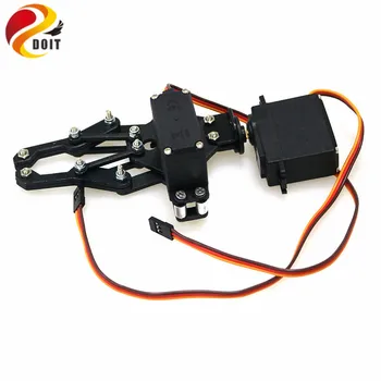 Черен 2 DOF роботизирана механична ръка за улавяне се стяга комплект за робот MG996R САМ RC Toy Parts