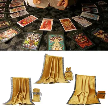 Златна покривка с карти Таро чанта кадифе олтара Таро плат Wicca предсказания астрология гоблен настолна игра Card мат
