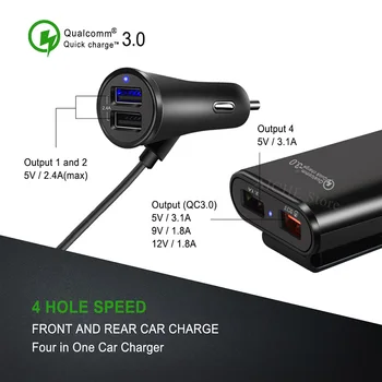 4 порта QC 3.0 USB бързо зарядно устройство етикети аксесоари за Brabus smart 451 450 икона на изпускателната емблемата на 2005-2019