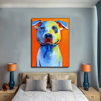 AAVV плакати и щампи Wall on Canvas Art Сладко Bull Terrier Платно Живопис плакати за хола Home Decor No Frame