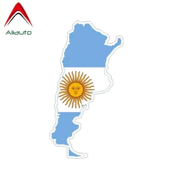 Aliauto личност аксесоари Аржентина карта флаг на колата стикер PVC, водоустойчив слънцезащитен продукт отразяваща украса стикер PVC, 14 сантиметър*7см