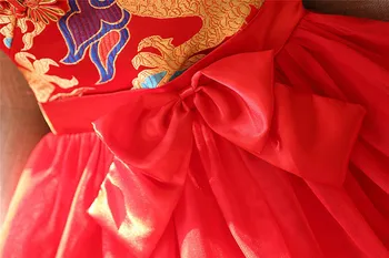 Децата момичето Тан костюм бродирани Рокли Принцеса Нова година Рокля рокля деца китайското момиче обличам момиче обличам