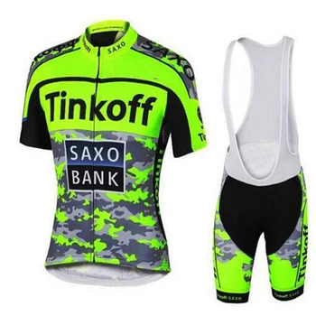 Нов 2021 Saxo Bank Tinkoff Team Колоездене Джърси комплекти МТВ велосипед дишащи шорти облекло Колоездене костюм 20D гел