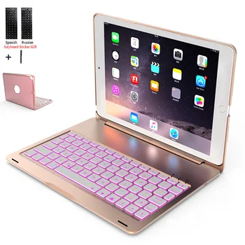 YXAN BackLight Wireless Bluetooth Keyboard Case For iPad 10.2 инчов 2019 Tablet Aluminum Alloy Stand Cover+Stylus