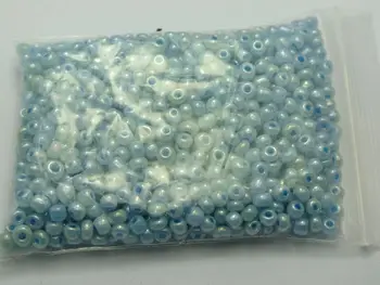 800 цейлон синьо стъклени мъниста Рондель 4мм (6/0)0)
