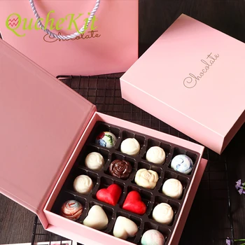 5 бр. / лот елегантен Валентин шоколад хартиена кутия-луксозен подарък за дизайн на опаковки за сватбени бонбони опаковка шоколад дело опаковане на подаръци