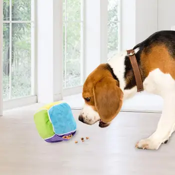Pet Dog Играчка куче Интерактивна лечение куб играчка бавно Захранващото куче пъзел играчка храна диспенсер смъркане играчка за бавно хранене носа обучение